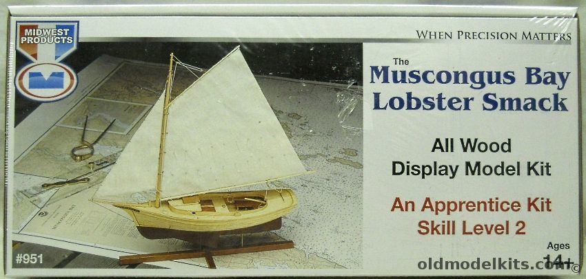 Midwest 1/24 Muscongus Bay Lobster Smack - Success Series - 15 Inches Long, 951 plastic model kit